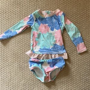 Ruffle Butts Floral 2 piece Swim Suit- size 18-24months
